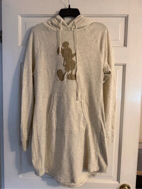 Disney Beige Hooded Tunic Mickey- sparkle